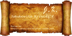 Jakobovits Kristóf névjegykártya